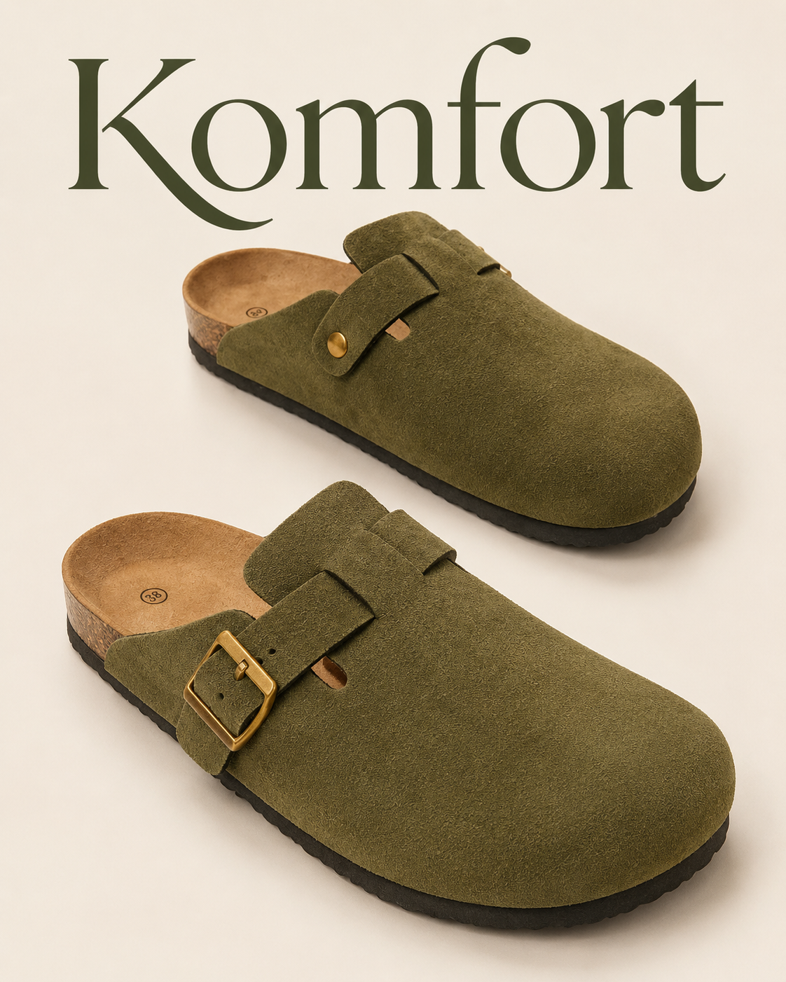 Zamszowe Klapki Premium Komfort